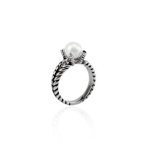 Band Rings Pearl Ring Vintage Jewelry Women Twisted Wire Wedding Engagement Design Birthday Present Drop Delivery DH3GX