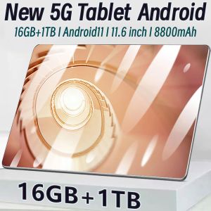 Gürtel 2023 Global Versionstablette 11,6 Zoll 16 GB RAM 1TB ROM Tablet Android 11 10 Core Pad Tablet PC Dual WiFi Dual SIM -Karte