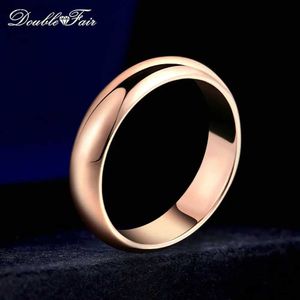 Eheringe Double Fair Einfache Runde Paar Ringe Für Männer Frauen Metall Rose Gold Farbe Hochzeit Versprechen Datum Finger Ring Schmuck DFR049 24329