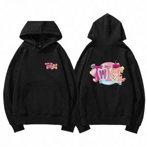 Plus Size Cott Kpop Twice Hoodie 5th World Tour Redo att vara samma hoodies Kvinnor Män tröja fans kläder kvinnlig vinter g6te#