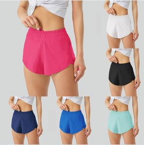 LU 2,5 pollici Pantaloncini da yoga da donna Abiti con abbigliamento da fitness per esercizi Hotty Short LL Ragazze che corrono pantaloni elastici Tasche per abbigliamento sportivo Pantaloncini caldi