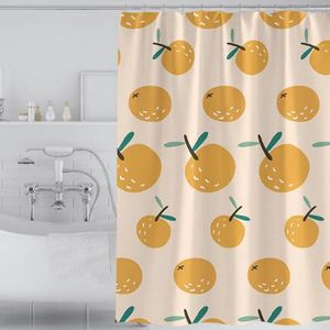 Cortinas de chuveiro poliéster padrão de frutas cortina à prova dwaterproof água molde banho banheiro produto decoração acessórios casa têxtil