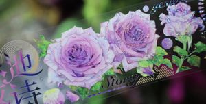 Envoltório de presente vintage roxo rosa floral história washi fita pet para cartão fazendo decoração diy scrapbooking plano adesivos