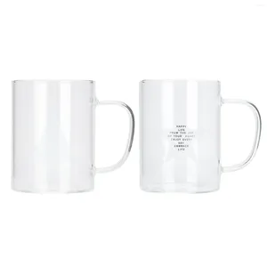 Mugs Coffee Cup Lämplig i alla inställningar 350 ml Easy Cleaning Tea Glass Drinkware Water With Teck for Home Office Cafe Bar El