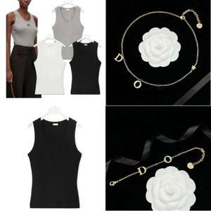 Women's Plus Size T-shirt and Necklace Designer Bracelet for New Fashion Clothing Full Diamond Earrings Wristbands Classic Earring with Gift Box2024