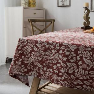 Toalha de mesa flores e pássaros plantas toalhas de mesa americano laranja vermelho algodão linho retangular lien decoração de cozinha para casa