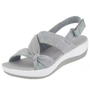 Sandaler Womens 2023 Summer Stängd tå Roman Bow Platform Wedge Storlek 43 Zapatos Jer H2403283Y2X