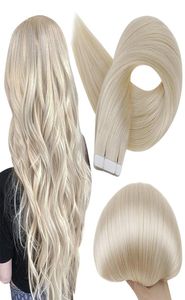 Tejp i mänskliga hårförlängningar Dubbelsidig tejp i förlängning Jet Balck sömlös PU -band Human hårförlängning Brasilianskt hår 50 GRA1547152
