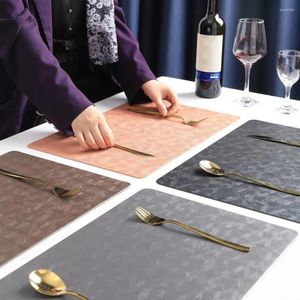 Bord mattor tekanna värmplattor eleganta faux läder placemats värmesistent matskydd utan halkisolering för kök