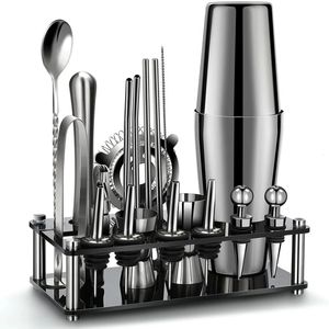 Boston Cocktail Shaker Set 20-Piece Bartender Kit for Home Bar Drink Wine Martini Mixer Cocktail Shaker Bartender Tool 550 750ML 240319