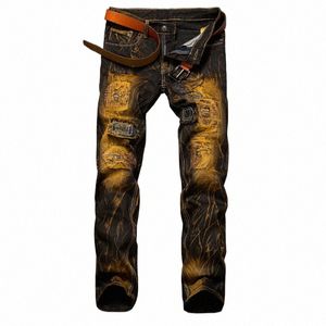 dżinsowe Designer Hole Vintage Dżinsy Wysoka jakość Roszed dla mężczyzn Rozmiar 28-42 2023 NOWOŚĆ All-Seas Hip Hop Punk Street Fi Jeans R8Qs#