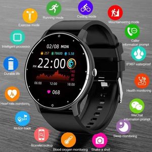 Armbandsur zl02d män smart titta på full pekskärm sport fitness tracker ip68 vattentät bluetooth smartur för män kvinnor smartphone 2023 24329