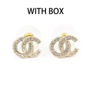 18k Gold Plated 925 Silver Luxury Brand Designers Letters Stud Flower Geometric Famous Women Round Crystal Rhinestone Pearl Earrin246C