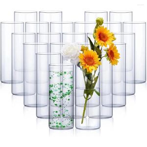 Vasen, dekorative Vase, Heimdekoration, formelle Abendessen (25,4 x 10,2 cm), 24er-Set, zylindrisch aus Glas, für den Esstisch