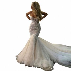 Lorie Lace Wedding Dres Strapl Strapl Boho Fish Suknie ślubne otwarte sukienki Princip Party z puszystą spódnicą tiulową 2020 x5b3#