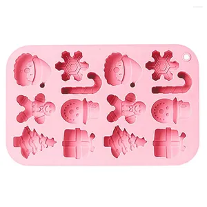 Moldes de cozimento molde de sobremesa para criações de natal feriado moldes de silicone festivo boneco de neve santa flocos de neve doces