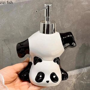 Liquid Soap Dispenser Creative Ceramic Panda Lotion Bottle Box Cartoon Hand Sanitizer Shampoo Duschgel Badrumsmaterial