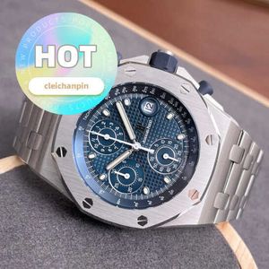 APカジュアルなリストウォッチロイヤルオークオフショアシリーズ26238st Precision Steel Blue Dial Mensファッションレジャービジネススポーツマシンタイムウォッチ