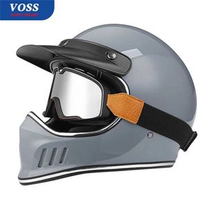 Motorcykelhjälmar Voss högkvalitativ motorcykel Retro mode off Road Motorcykelhjälm Professional Off Road Motorcykel utanför Road Racing Full Face Helmetl204