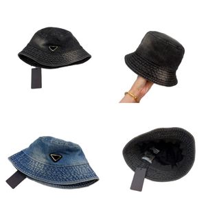 Elegant designer bucket hat for man sun protection adumbral fashion accessories summer hat luxury iconic triangle metal wide brim fit cap denim ga0134 C4