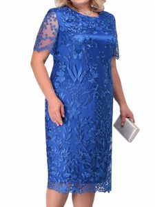 Роскошные элегантные женские платья больших размеров для свадебных гостей, женские кружевные платья с цветочным принтом для выпускного вечера 50 лет, облегающие женские платья 028f #