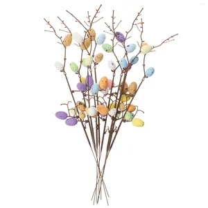 Dekorativa blommor 10 st påskgren Egg Tree Spring Gift Party Supplies Cake Topper Decorations Fake Ornaments Artificial