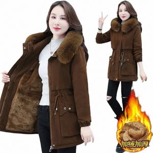 parkas 6XL Womens 2023 Winter Jacket Loose Casual Padded Coat Female Large Size Plush Fur Collar Thick Down Cott Outerwear P9kv#