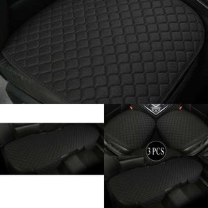 Uppgradera Big Size Black Flax Car Seat Cover Four Seasons Universal Fram BACKA BACK AUTO POOL SEAT CUSHION Protector Pad