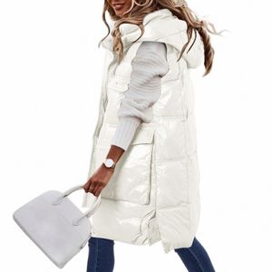 Зимний пуховик с рукавами, теплый жилет, утолщенный женский флисовый пиджак с капюшоном Lg, глянцевые теплые пуховики для женщин 36Z0 #