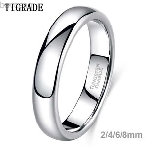 Pierścienie ślubne Tigrade Classic Jewelry 2/4/6/8mm słodcy mężczyźni kobiety proste pierścienie Polski 100% czysty tąbnik pierścionek ślubny Pierścień zaręczynowy 24329