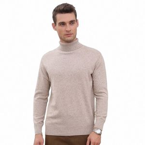 2021 New Autumn/Winter Top Grade Men Sweaters 100% Goat Cmere Knitted Jumpers 2021 Winter Warm Turtleneck 12Colors Male Tops Z5jM#