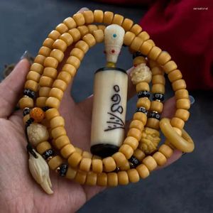 Strand pachnące koraliki płaskie okrągłe koralik stare x koszulka z kości pojeżdża elastyczne materiały pierścieniowe Lucky wisiorek 108 Buddha Bransoletka