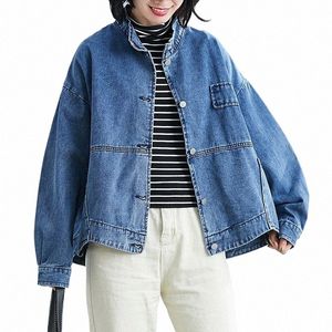 lg sleeve jean jaket causal loose spring autumn denim Jacket Coat women Clothes 2024 Cardigan Outerwear 180F#