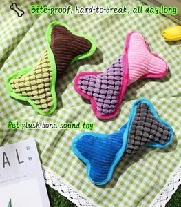 New squeaky Dog Toy 2-in-1 plush pet toy Vocal bone toy Cornvelvet hemming.