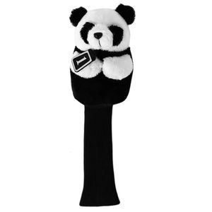 Panda golf çubuğu başlık Yumuşak Polar No. 1 Golf Kulüpleri Koruyucu Headcover Karikatür Yedek Hediyeler Spor Aksesuarları 240312