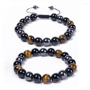 Braccialetti elasticizzati con perline di pietra semipreziosa per uomini e donne Guarigione Yoga 8mm 10mm Bracciale con perline di agata naturale di ossidiana occhio di tigre