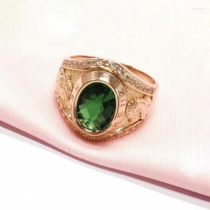 Cluster Rings Original Light Luxury 585 Purple Gold Green Gem For Women Plated 14K Rose Court Style In Fashion Jewelry