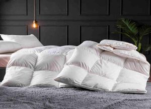 Luxury Bedding Däcke Insert White Goose Down hela säsongen värme quiltad tröstfilt tvilling Full queen size2634045