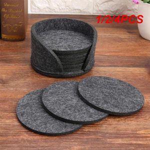 Table Mats 1/2/4PCS Round Felt Dining Protector Pad Heat Resistant Cup Mat Coffee Tea Drink Mug Placemat Accessories
