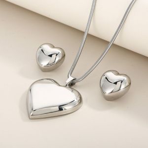 Zestawy biżuterii w kształcie serca w kształcie serca i okrągłe kółko łańcuchy łańcuchy Naszyjnik Zestaw urodzinowy prezent1834