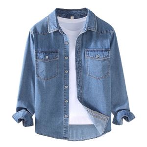 Thin New Jacket Casual Spring and Autumn Top Long Sleeved Denim Shirt Men's