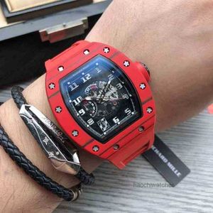 Luxury Mens Mechanics Watch Richa RM Wristwatch Mechanical RM055 Series Wine Barrel Mill Ceramic Hollow Out Luminous Tape Trend Mäktig AB 119B