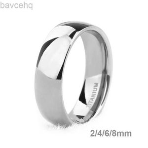 Bröllopsringar Kolmnsta 6mm Mens Titanium Ring Silver Color Polished Classic Engagement ANEL RINGS FÖR MANA KVINNA BRUKS BANDS FADE 24329