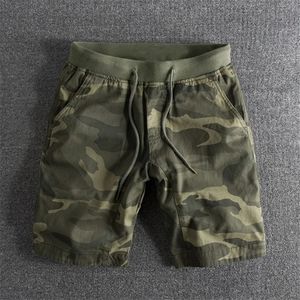 Summer Men Camuflage Shorts Casual Elastyczny komfort talii luźne spodnie do joggingu bawełniana siłownia biegowa plaża 240329