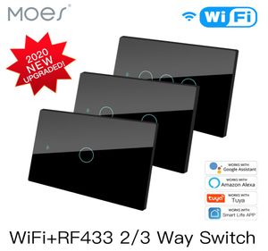 Controllo WiFi 10A Interruttore pannello in vetro intelligente App Tuya Associazione MultiControl Altoparlante intelligente Alexa Google Home Yandex3023666