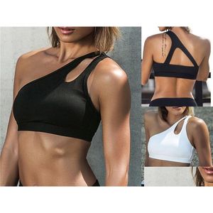 Camisoles & Tanks Womens Underwear Y Women Solid Fitness Stretch Workout Vest Seamless Hollow Out Padded Sports Shapers Crop Tops Bra Dhsev