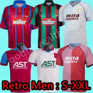 1995 1997 Aston Villaes Retro Futbol Formaları Ev Uzakları93 95 96 97 McGrath Yorke Milosevic Southgate Ehiogu Vintage Klasik Özel Baskı Futbol Gömlek