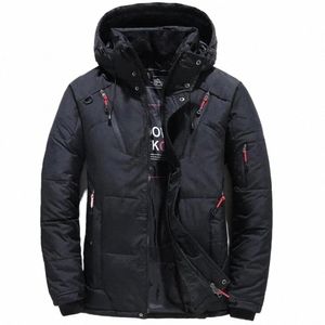 Schneejacke Männliche Winterpolsterung Puffermantel Mit Kapuze Outdoor Dicke Parkas -20 Grad Weiße Ente Daunenjacken Reißverschluss Warme Oberbekleidung 4XL B3F0 #