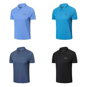 メンズハイエンドTシャツのライトラグジュアリーアイスシルクポロシャツ、高品質のビジネスVネックメンズ通気性クイック乾燥半袖のシャツ
