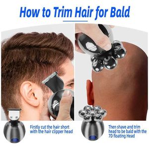 Barbeadores elétricos recarregáveis 5 em 1 kit multi aliciamento barba cabelo barbeador elétrico para homens aparador corporal facial máquina de barbear balde 24329